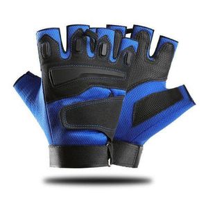 Tactical half-finger gloves, special force men's and women's combat, cycling sports Gym gloves - Blue