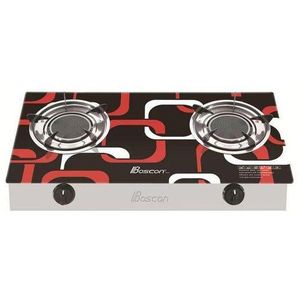 Boscon Double Burners Glass Table Top Gas Cooker-Auto Ignition