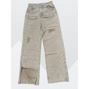 Super quality girls luxury ripped patterned baggy fit boyfriend jeans 