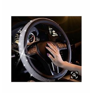 Diamond Encrusted Steering Wheel Cover For Cars/SUVs Black