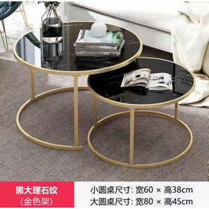 2-in-1 Modern Round Nesting Coffee Table Set