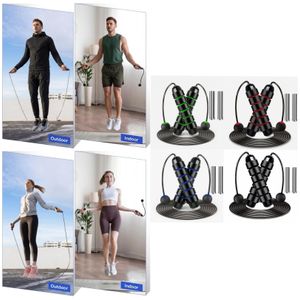 Weighted 2 in 1 Jump Rope with Memory Foam Handles and Thick Cable heavy Speed jump ropes for fitness for Men, Women and Kids