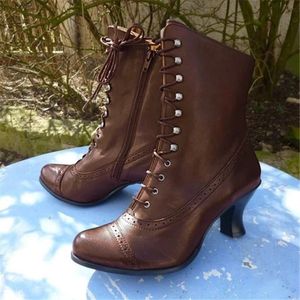 Fashion Ladies British Style Lace Up Women's Boots Casual Non-Slip