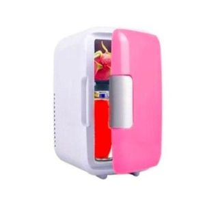 All 4L Large Capacity Car Refrigerator Food Grade Liner Cooler Warmer Mini Fridge pink