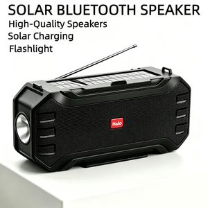 Solar-powered wireless Bluetooth speaker, FM radio, flashlight, portable outdoor speaker
