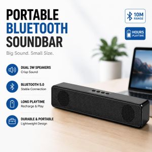 Soundbar Speaker, Desktop Computer Speaker for Home, Dual Speakers, Wall-Mountable Subwoofer, Bluetooth Speaker