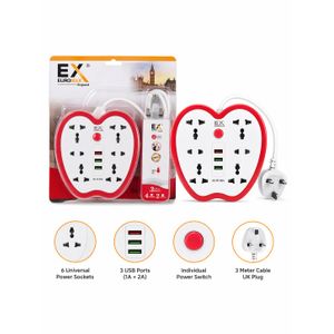 3M cable Heart-Shaped Extension Socket with USB Ports 