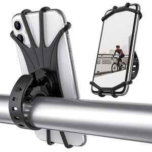 Universal Silicone Bike Phone Holder, 360° Rotation Shockproof Bicycle Handlebar Mount, Fits All Smartphones for Bike, Motorcycle, Scooter