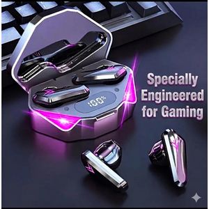Wireless Gaming Earbuds with Low Latency – Hi-Fi Stereo Bluetooth Headphones, 24H Battery Life, Noise Cancelling, and LED Power Display for Gaming & Music