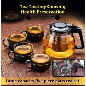 900ML Glass Tea Pot With 4 Cup Set