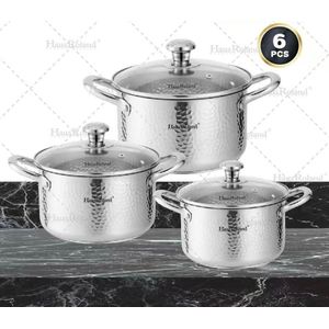 Haus Roland Stainless Steel Cookware Set 22/24/26Cm- 3Set Pot