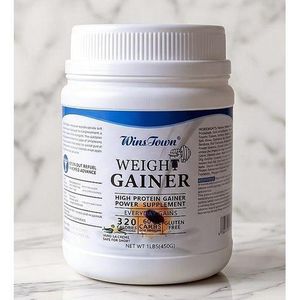 Wins Town Weight Gainer High Protein Gainer Power Supplement - 320 Calories - 60g Carbs Per Serving - Gluten Free - Any Available Flavour - 1LBS (450g)