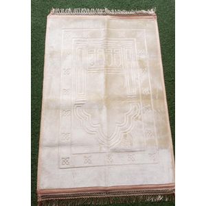 Gear Muslim Gift-Large size soft velvet Muslim Prayer Mat Rug - Cream
