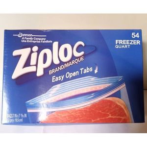 Ziploc Double Zipper Freezer Bag, Quart, 54-count, 4-pack