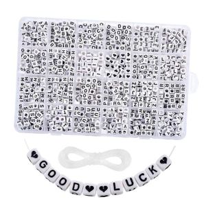 1200PCS/Box Square English Letter Beads 6mm Charm beads DIY