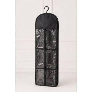 Multi-Pocket Hanging Wardrobe Organizer – Foldable Closet Storage Holder with Transparent Compartments