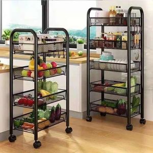 Multi-Purpose Steel Trolley Shelves - 5 Layers Rolling Cart