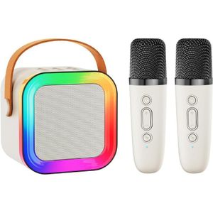 K12 Bluetooth Karaoke Speaker with Dual Microphones, White