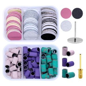 137pcs Drill bit, Nails Equipment Accessories Sided Nail File Emery Board for Shaping & Buffing Nails, (100/180 Grit, 75 sanding caps)