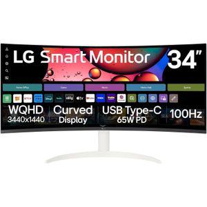 LG 34SR63QA-W 34-inch MyView Smart Monitor WQHD Curved Screen 100Hz with webOS & USB Type-C