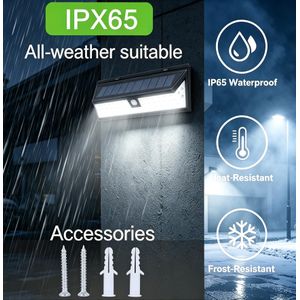 120 LED Solar Powered Security Wall Light with Motion Sensor 270° Wide Angle IP65 Waterproof Outdoor Lamp