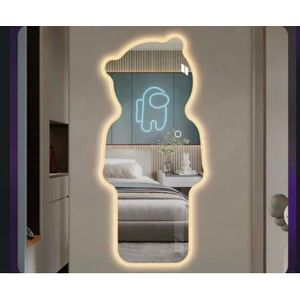 GlowEdge LED Full-Length Designer Mirror – Ambient Light Body Mirror with Unique Artistic Frame