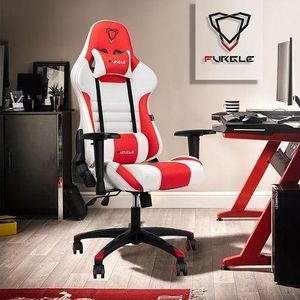 FURGLE Custom Home & Studio Ergonomic Chair(Red & White)