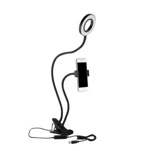 Adjustable Desktop LED Light with Phone Holder for Livestream 