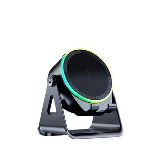 3-in-1 Wireless Induction Bluetooth Speaker & 360° Rotating Phone Stand Holder with RGB LED Light – ZJ-08