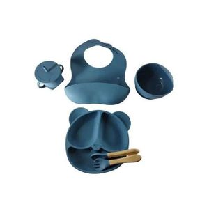 luxurious Baby Silicone Feeding with Set-Plates, Bib, Cup, Spoon, Fork