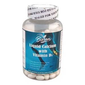 ARYKPHARM Biosan Liquid Calcium 1200mg + Vitamin D3 -200 Soft Gels (FOR OSTEOPOROSIS AND ARTHRITIS)