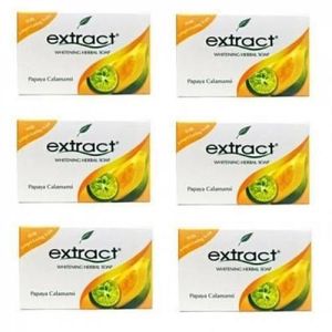 Extract Whiten-ing Herbal Soap With Papaya Calamansi 125g - 6 Pieces