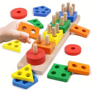Digabi 21-Piece Wooden Shape Sorting Board – Educational Toy for Toddlers,Puzzle