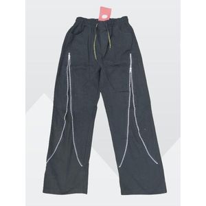 High quality ladies long length baggy cut patterned denim pant