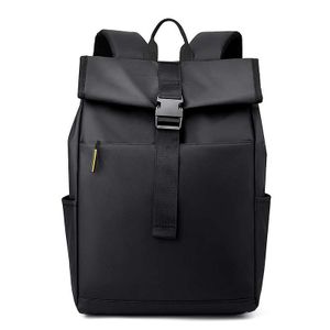 Water-Resistant Unisex Roll-Top Laptop Backpack 