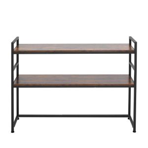 LASA LASA 2-Tier Desktop Shelf Organiser Metal and Wood Storage Rack Quality LASA Home & Office Product