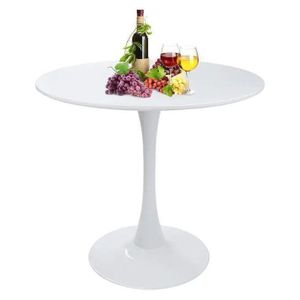 Modern Tulip Dinning Table With Sturdy Metal Pedestal
