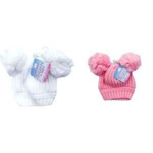 SOFT TOUCH 2pcs Baby Pom Pom Knitted Beanie Cap
