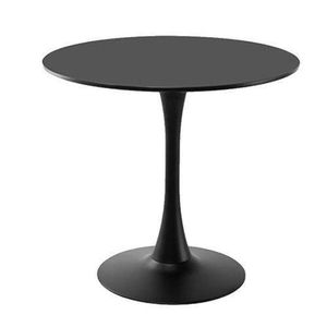 Modern Round Dining Table With Pedestal Base (Black)