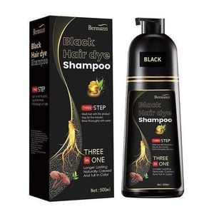 Instant Hair Dye Shampoo 3 In 1 Herbal Hair Color Black Hair Dye Instant Hair Shampoo Hair Colour Shampoo 3-in-1 Black Hair Dye Shampoo Hair Dye Colour Long Lasting Black Shampoo Colours 500 ml