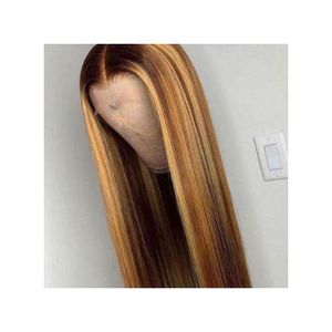 Silky Bone Straight Blunt Cut Wig With Closure For Ladies Piano