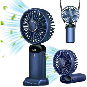 Multi-Purpose Rechargeable Mini Fan USB Portable Desktop Fan Digital Power Display with Stand & phone holder