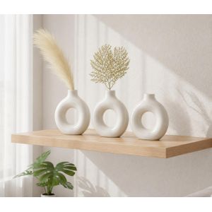 Modern Nordic Abstract Like Ceramic Vases – Set of 3