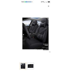 Premium universal 5 seater crown leather seat car cover black
