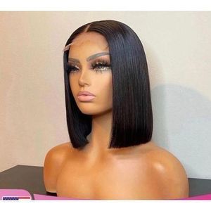 Cheap wig Short Blunt Hair Wig With Closure