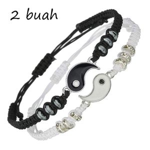 2 Pcs Couple Yin Yang Tai Chi Bracelets Set