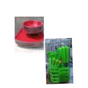 Unbreakable ceramic plate_6pc soup bowl _6pcs  flat with Cuttery set 24pcs 