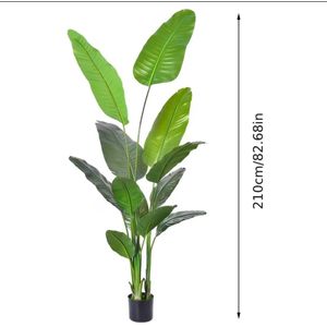Clo Artificial Bird of Paradise Plant, Faux Tree with Realistic Leaves and Durable Pots, Adjustment-Free Branches Artificial Tree for Indoor Outdoor Home Decor