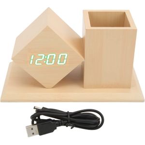 Wooden Digital Alarm Desk Clock