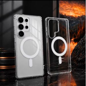 Samsung S21 Ultra Transparent Phone Case with Camera Protection - Luxury Transparent Magnetic Wireless Charging Phone Case, Shockproof Protective Clear Case ( TRANSPARENT )
